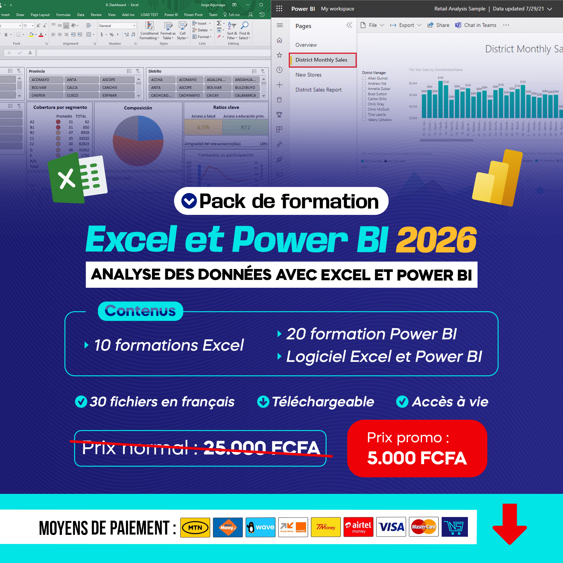Pack Excel & Power BI 2026: Maîtrisez l'Analyse de Données et la Business Intelligence