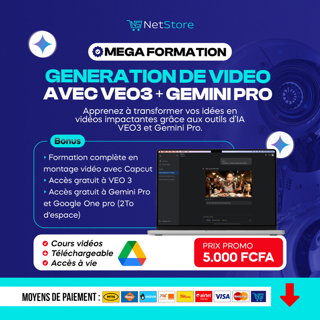 Formation complète en Génération de Vidéo avec VEO3 et GEMINI PRO