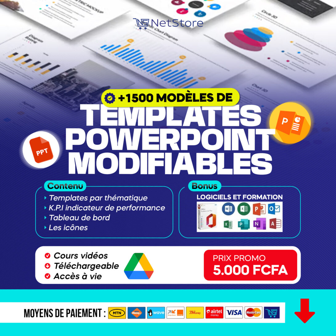 +1500 Modèles de Templates PowerPoint Modifiables