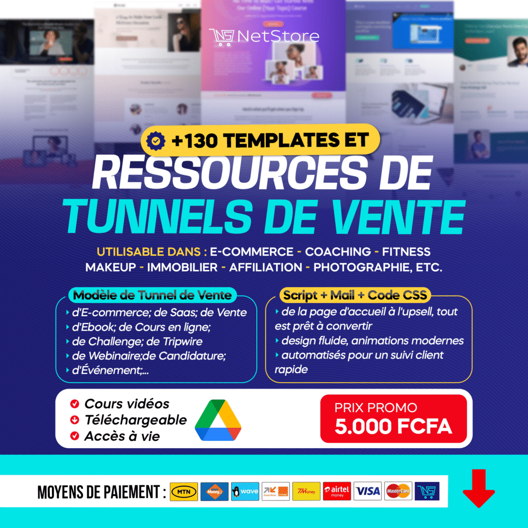 Pack Complet – +130 Templates et Ressources de Tunnels de Vente