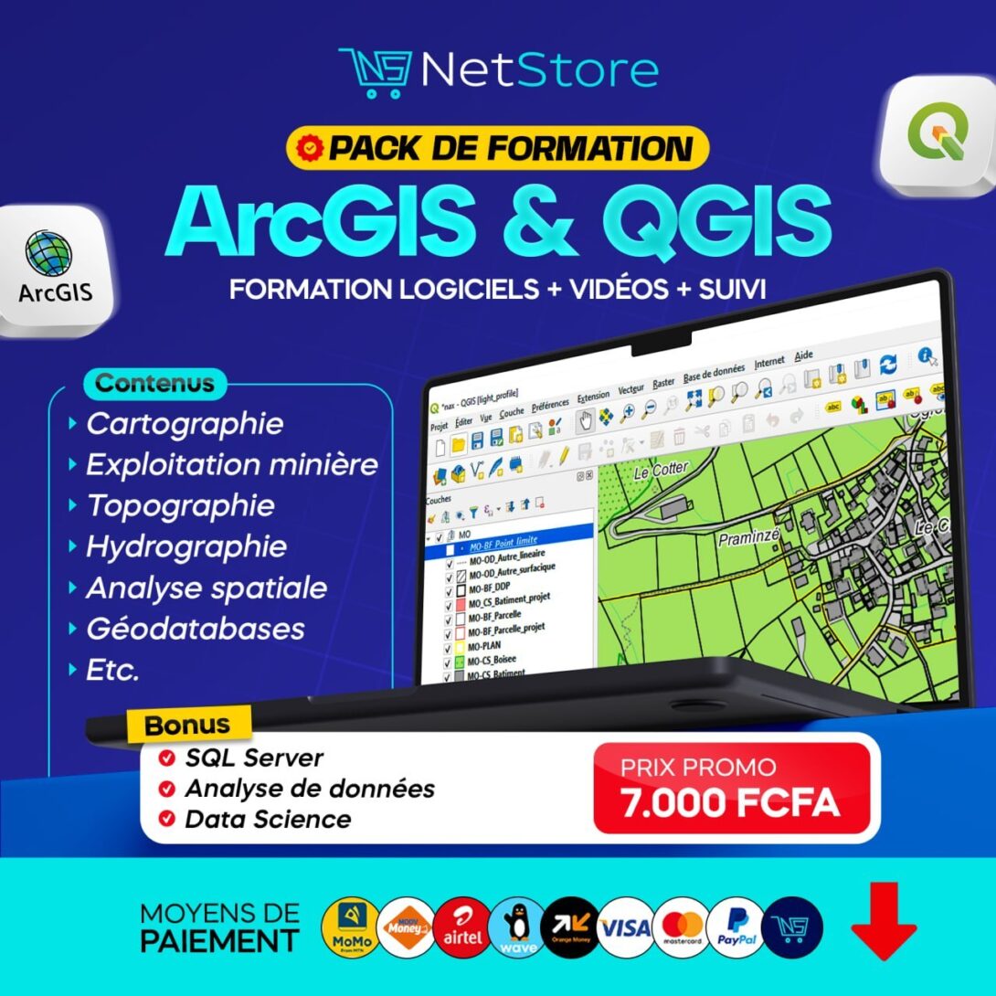 ArcGIS & QGIS _ Formation Logiciels + Vidéos + suivi